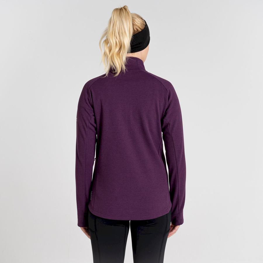 Deep Purple Craghoppers Dynamic Pro Half Zip Women's Sweaters | QCU7726YA