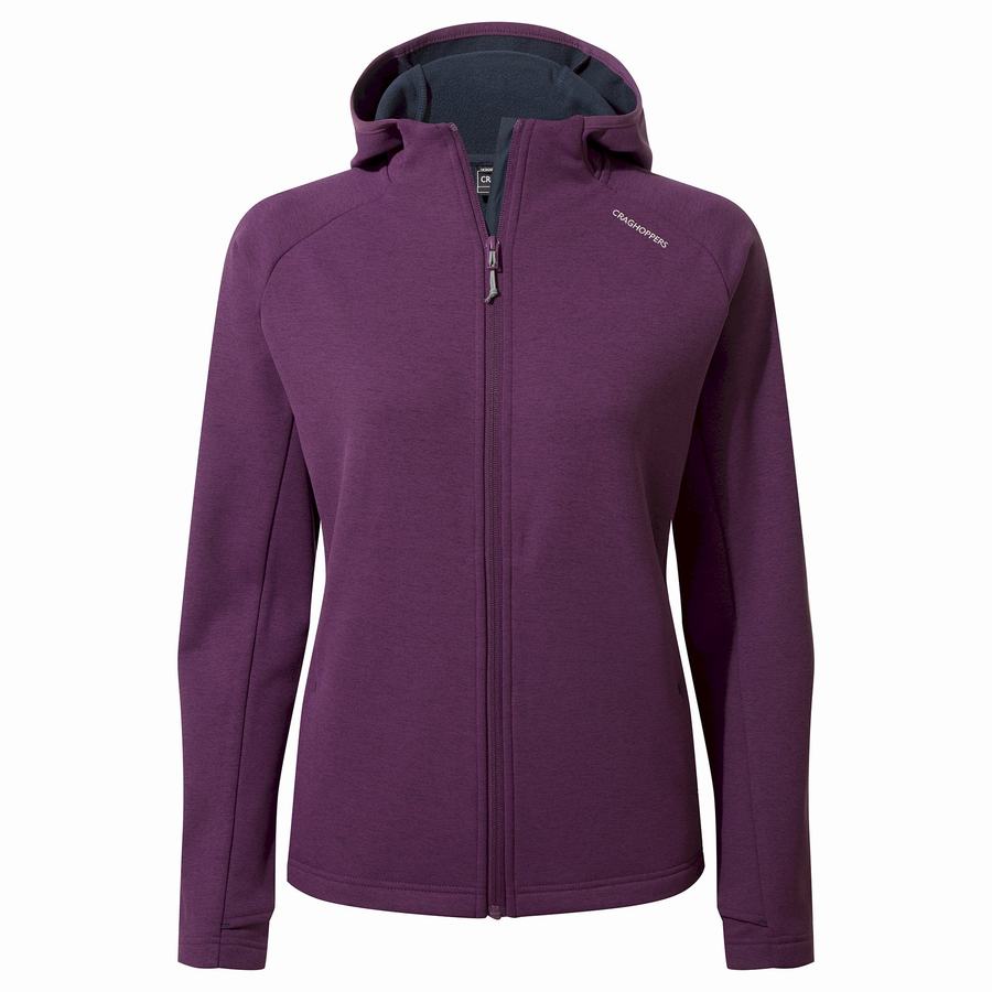 Deep Purple Craghoppers Dynamic Pro Hooded Women\'s Sweaters | PKI9488HE