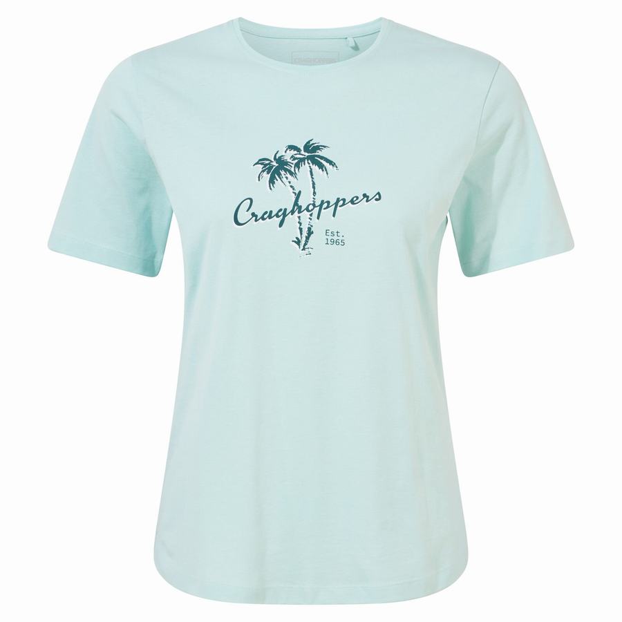 Green Craghoppers Ally Short Sleeved Women's T-Shirts | FEF6242DU