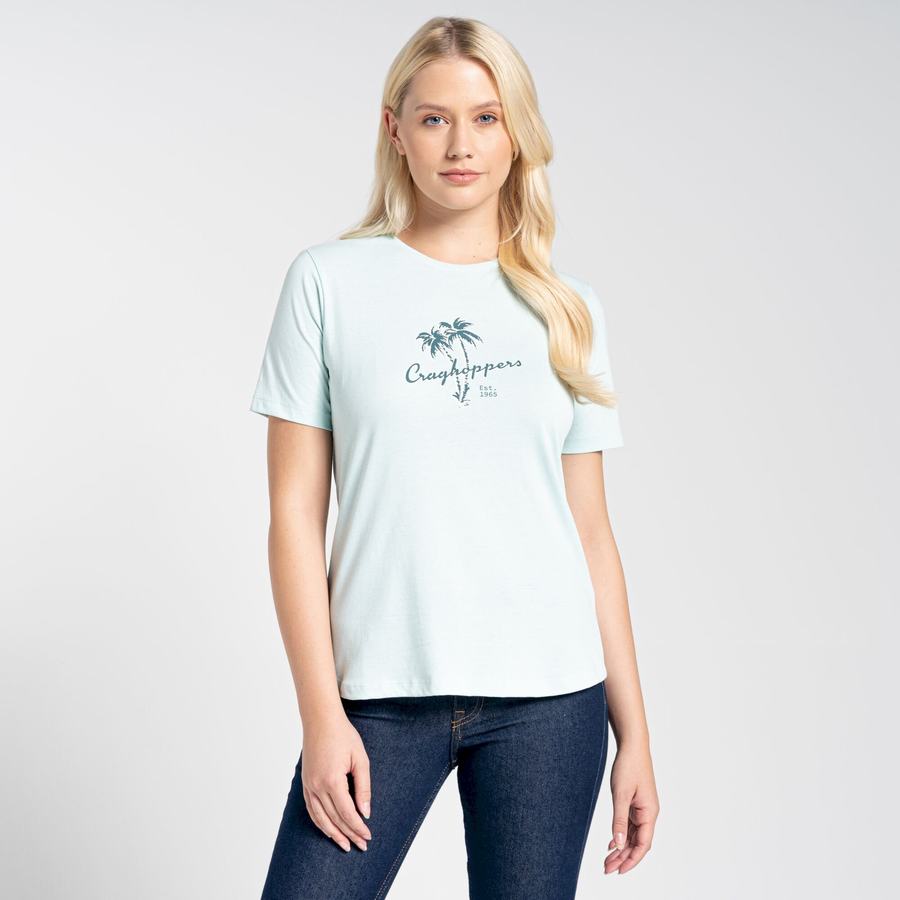 Green Craghoppers Ally Short Sleeved Women's T-Shirts | FEF6242DU