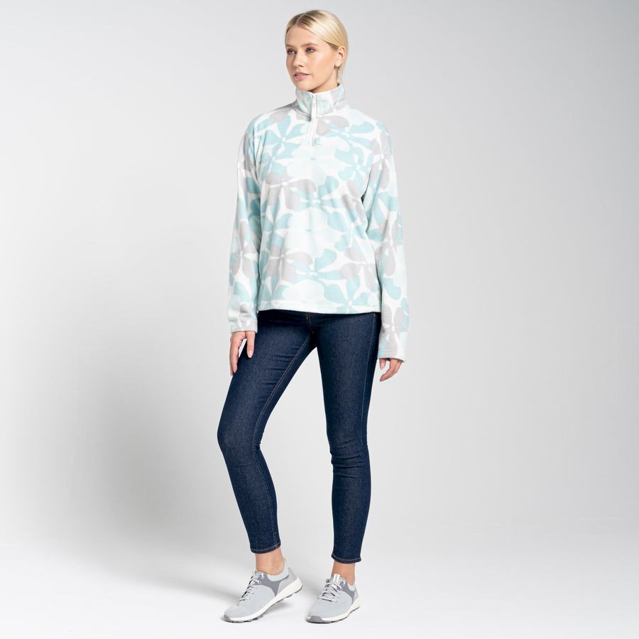 Green Craghoppers Cabrillo Half Zip Women's Sweaters | VAA7278SI