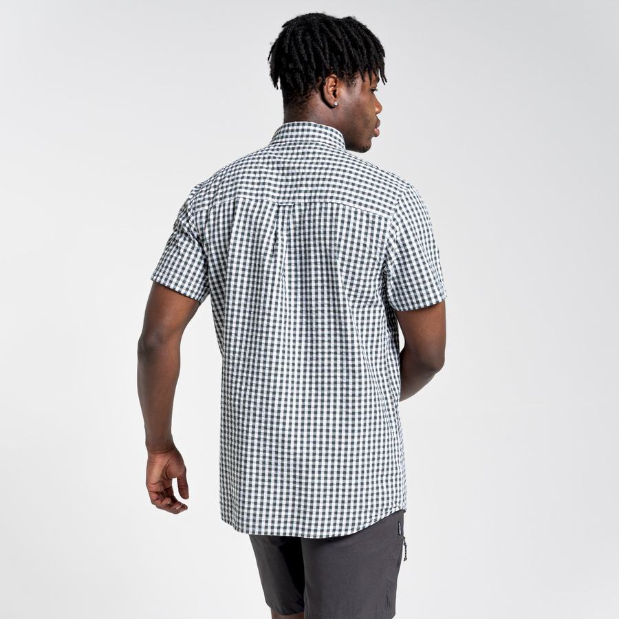 Green Craghoppers Centro Short Sleeved Men's Shirts | QBV1844EH