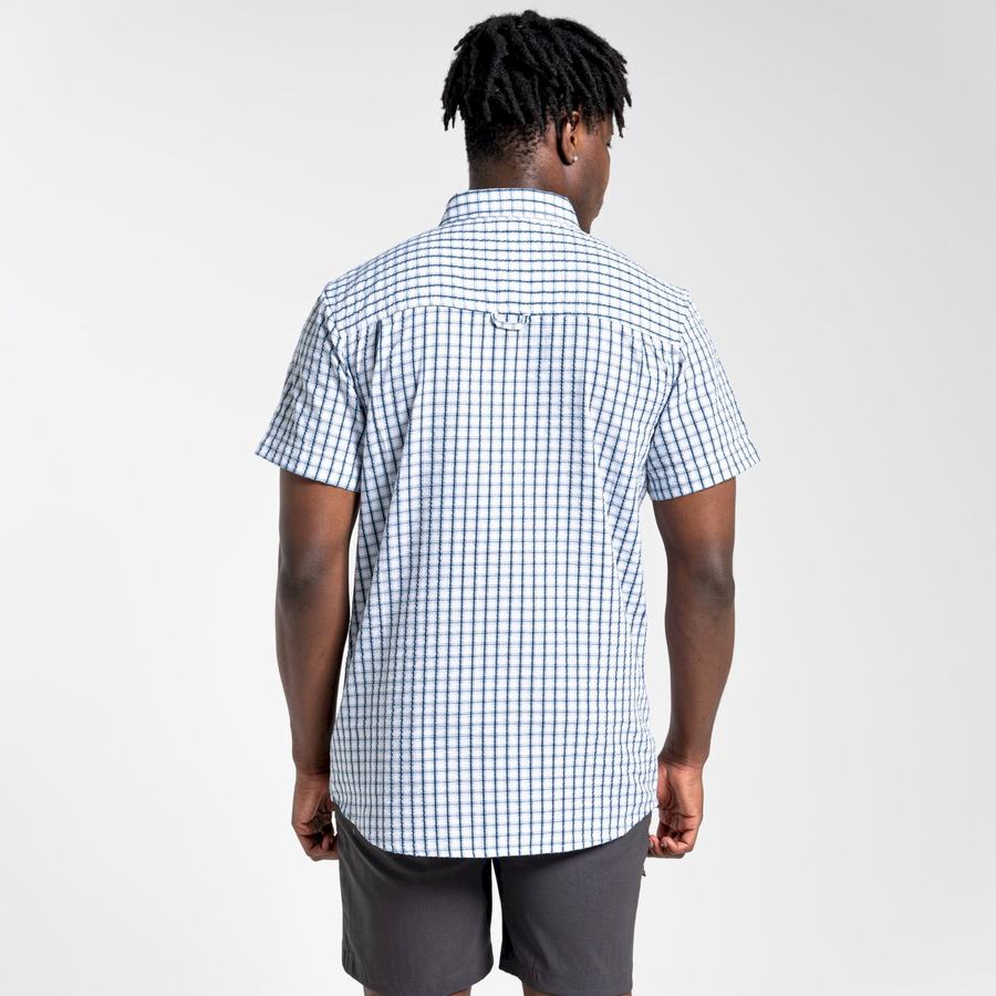 Green Craghoppers Dawson Short Sleeved Men's Shirts | MTI7014SW