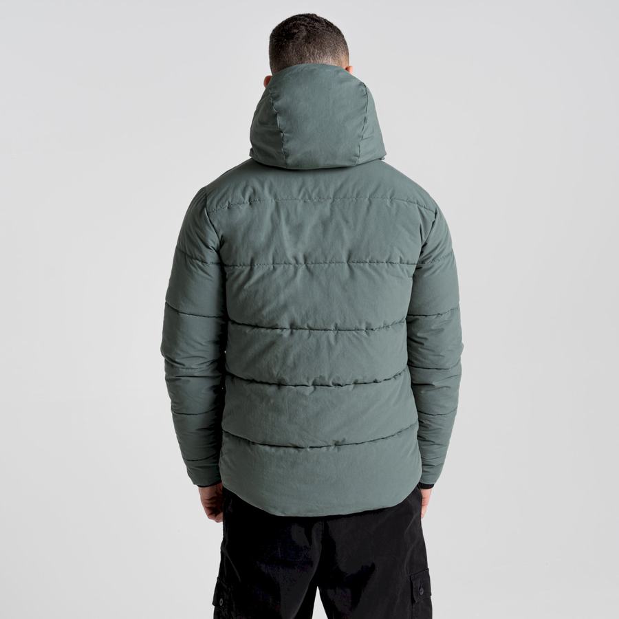 Green Craghoppers Dunbeath Insulated Hooded Men's Jackets | GKY462WH