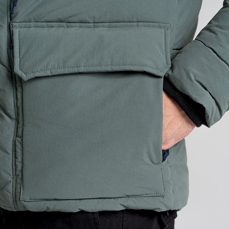 Green Craghoppers Dunbeath Insulated Hooded Men's Jackets | GKY462WH