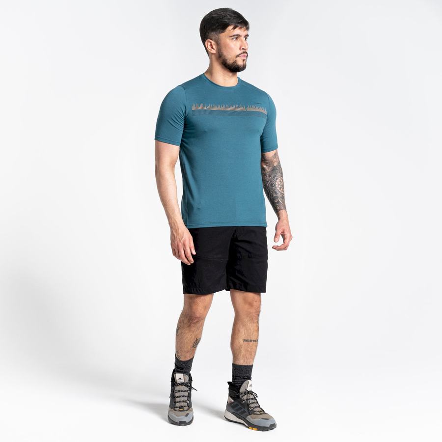 Green Craghoppers Dynamic Short Sleeved Men's T-Shirts | AVL160LG