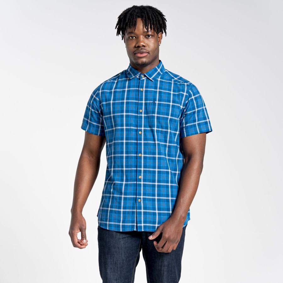 Green Craghoppers Menlo Short Sleeved Men's Shirts | ONS1716SS