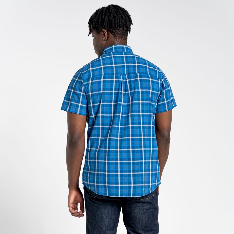 Green Craghoppers Menlo Short Sleeved Men's Shirts | ONS1716SS