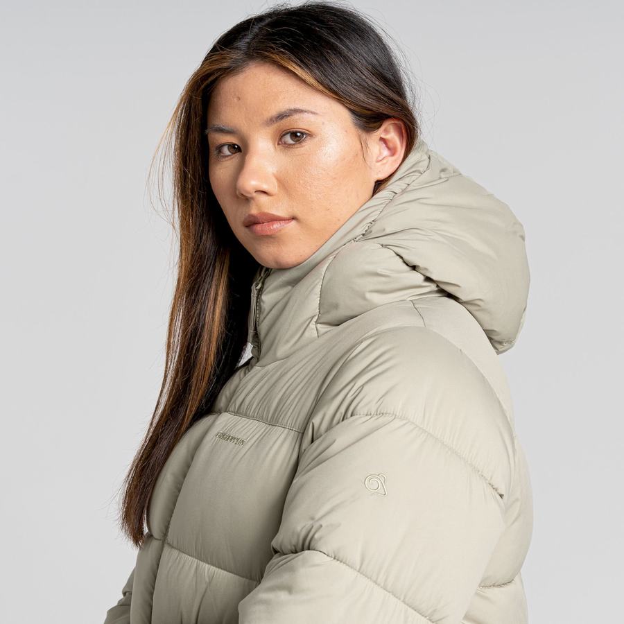 Green Craghoppers Narlia Insulated Hooded Women's Jackets | KBI4990RU