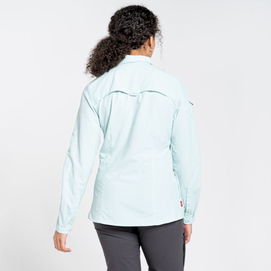 Green Craghoppers NosiLife Adventure II Long Sleeved Women's Shirts | VBG1673OT