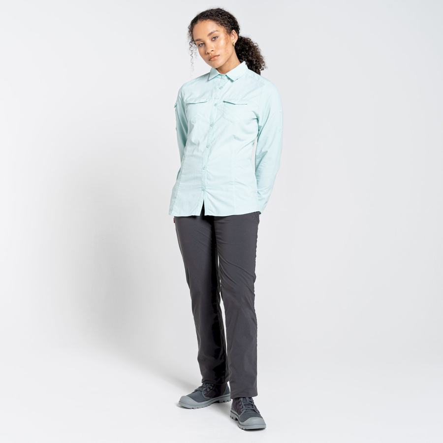 Green Craghoppers NosiLife Adventure II Long Sleeved Women's Shirts | VBG1673OT