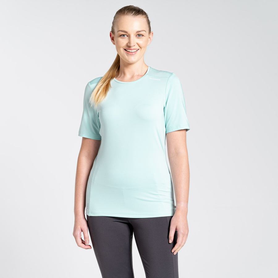 Green Craghoppers NosiLife Candella Short Sleeved Women's T-Shirts | DZD813CP