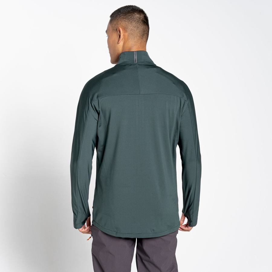 Green Craghoppers NosiLife Valens Half Zip Top Men's T-Shirts | LPN3415IX