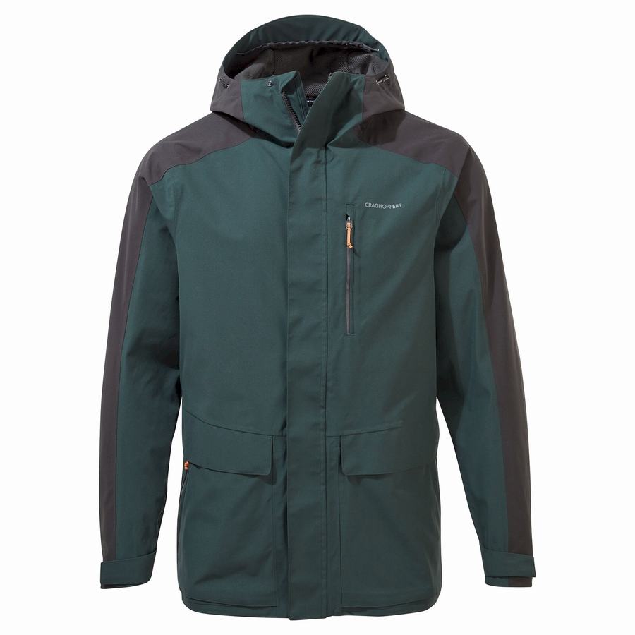 Green Craghoppers Waterproof Lorton Men's Jackets | JXD1710DN