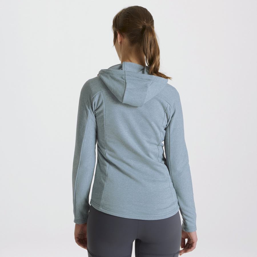 Green Grey Craghoppers Dynamic Hooded Half Zip Women's T-Shirts | ZWL674ZD