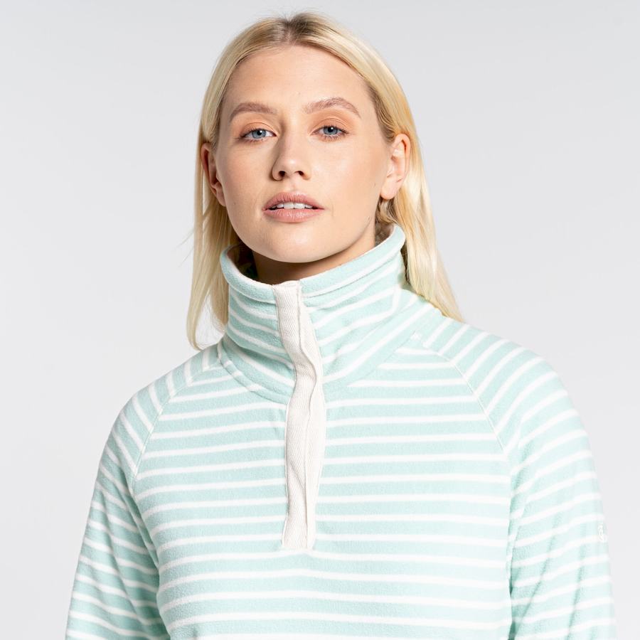 Green Stripes Craghoppers Ella Overhead Women's Sweaters | DOY29NB