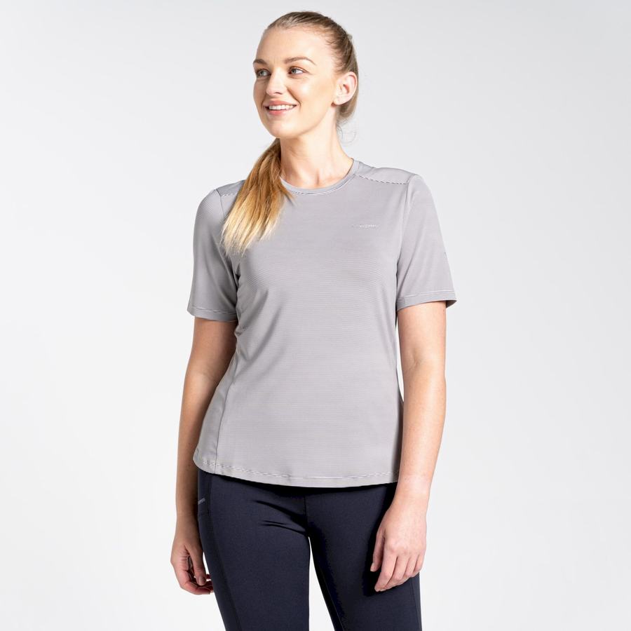 Grey Craghoppers Aliso Short Sleeved Women's T-Shirts | HID7468VG