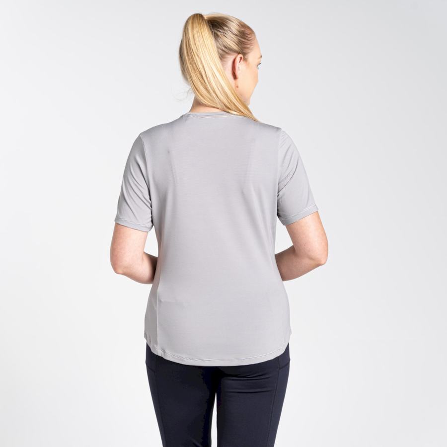 Grey Craghoppers Aliso Short Sleeved Women's T-Shirts | HID7468VG