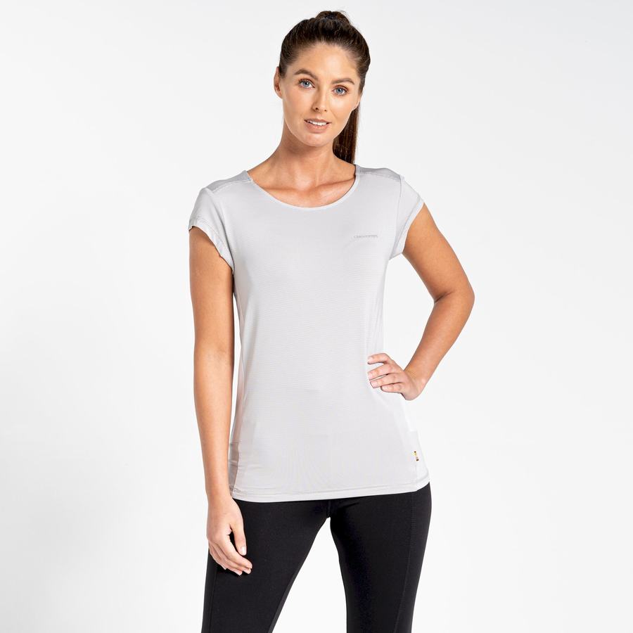 Grey Craghoppers Atmos Short Sleeved Women's T-Shirts | BEX9481XG