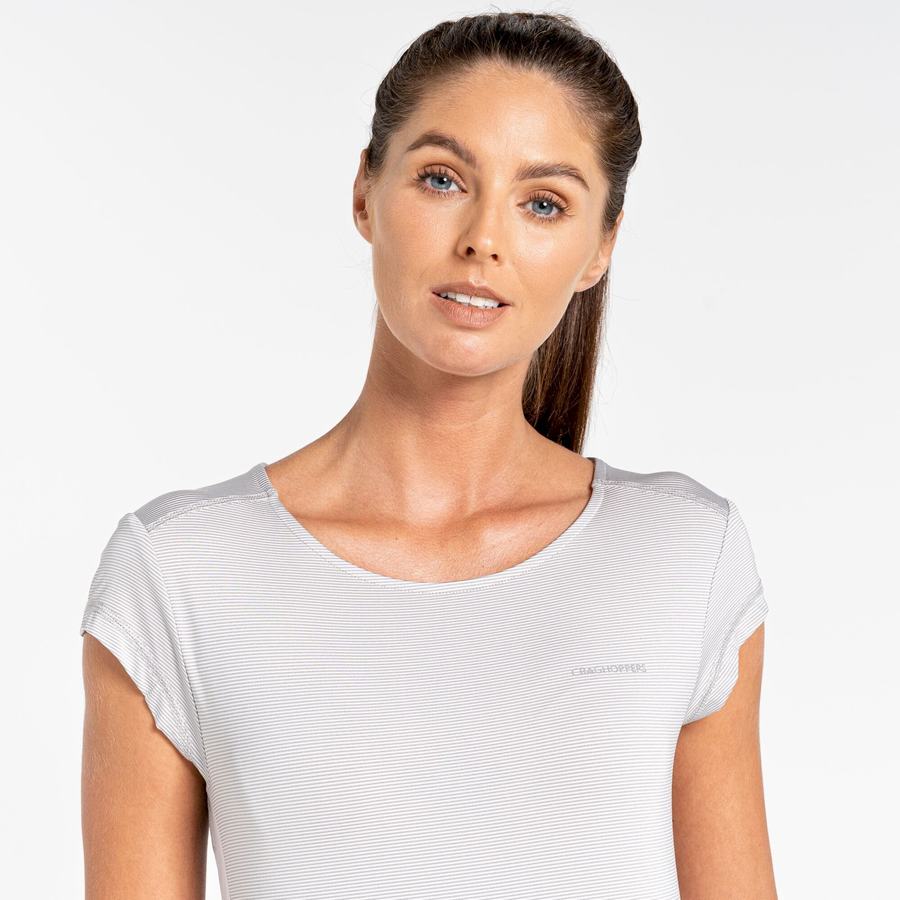 Grey Craghoppers Atmos Short Sleeved Women's T-Shirts | BEX9481XG