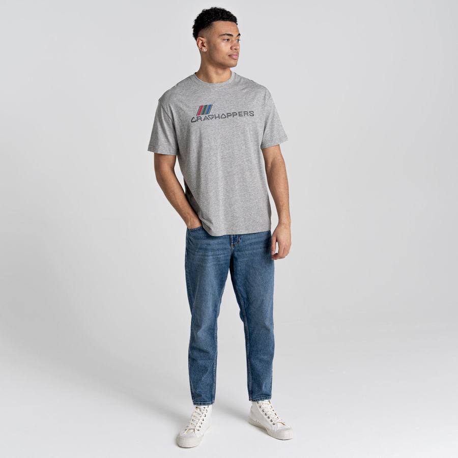 Grey Craghoppers Crosby Short Sleeved Men's T-Shirts | PYH1231SK