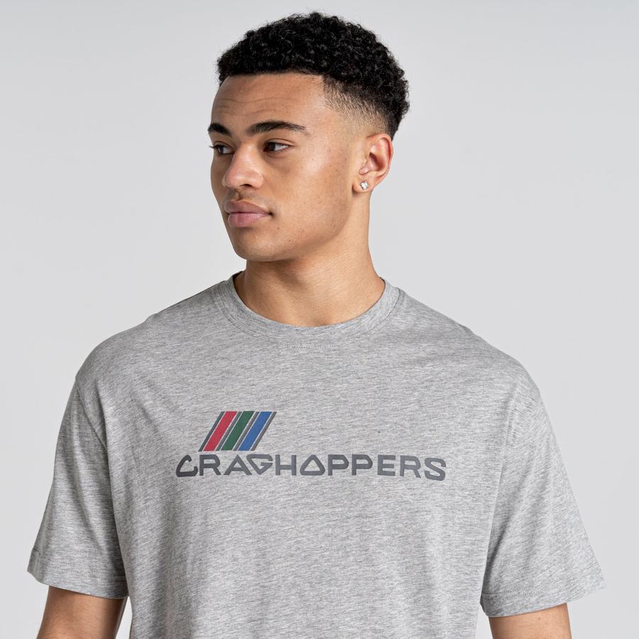 Grey Craghoppers Crosby Short Sleeved Men's T-Shirts | PYH1231SK