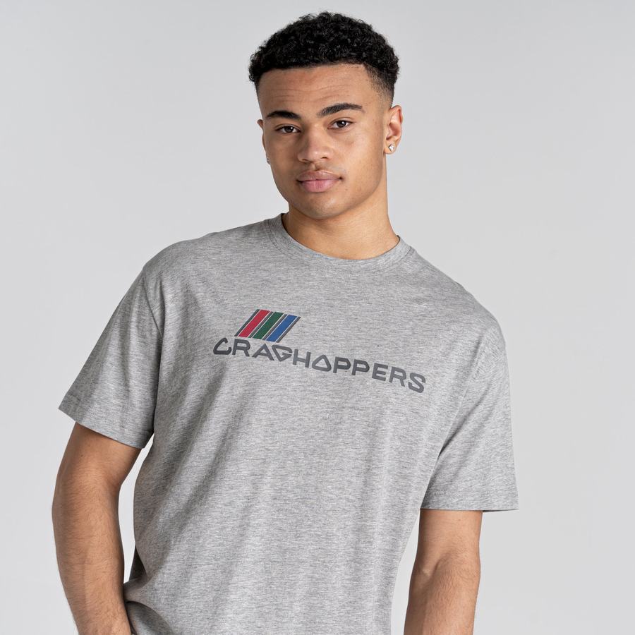 Grey Craghoppers Crosby Short Sleeved Men's T-Shirts | PYH1231SK