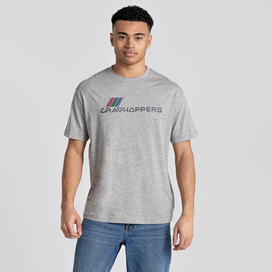 Grey Craghoppers Crosby Short Sleeved Men's T-Shirts | PYH1231SK