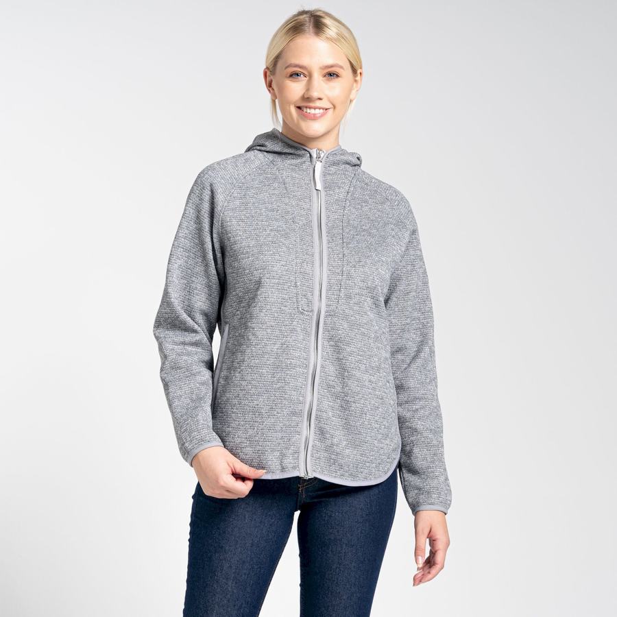 Grey Craghoppers Elena Hooded Women's Sweaters | PNR3699RZ