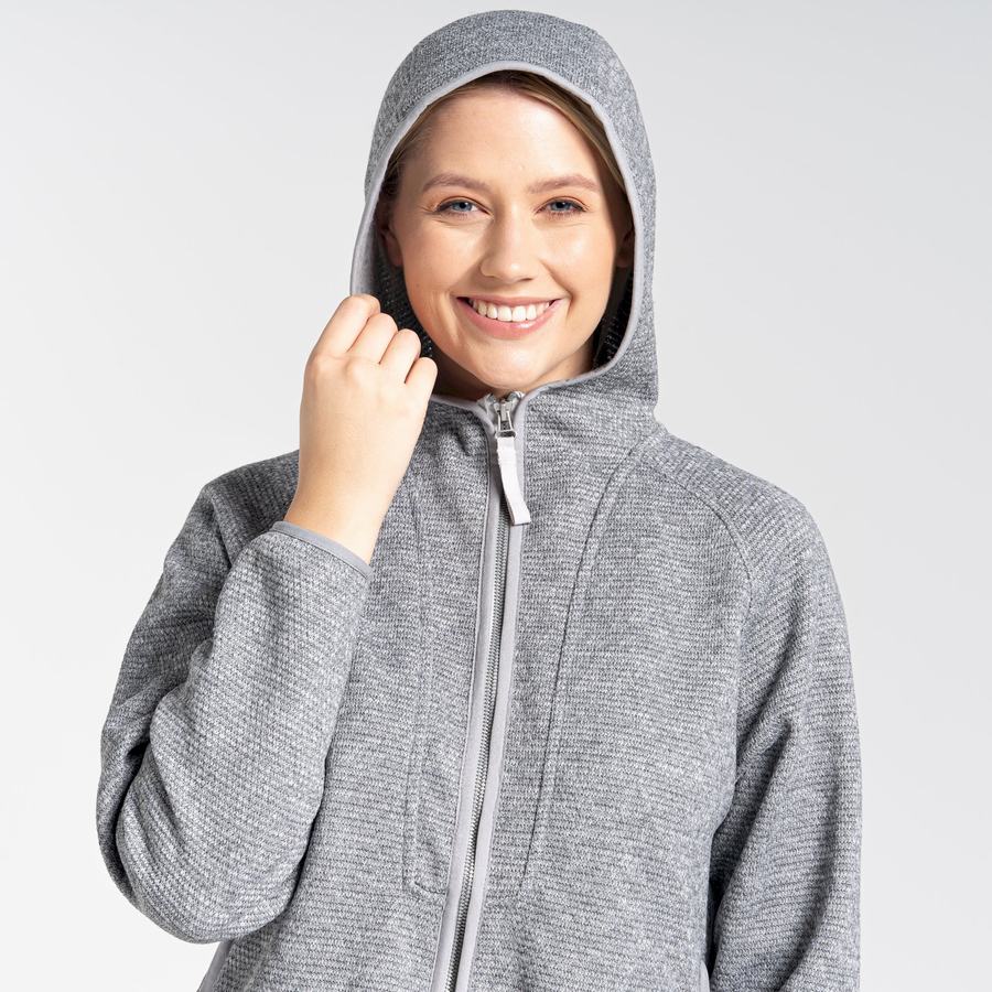 Grey Craghoppers Elena Hooded Women's Sweaters | PNR3699RZ