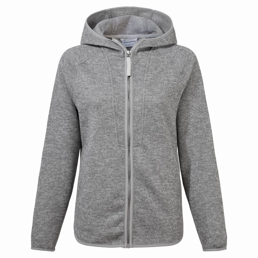 Grey Craghoppers Elena Hooded Women\'s Sweaters | PNR3699RZ