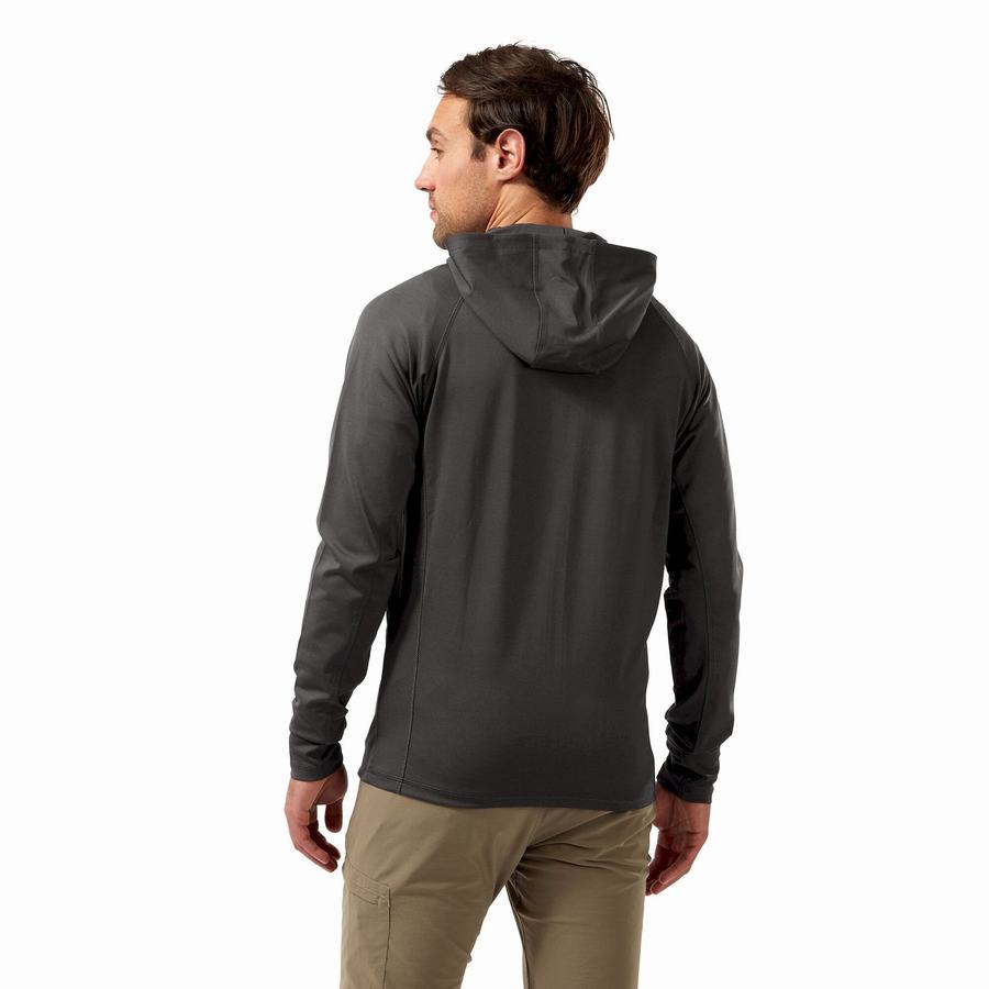 Grey Craghoppers HeiQ Viroblock Hooded Men's T-Shirts | OYA3555BP