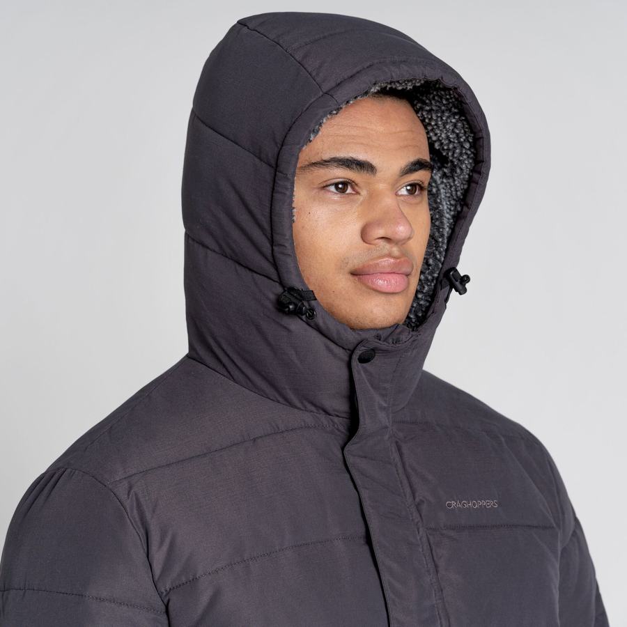 Grey Craghoppers Insulated Trillick Downhike Hooded Men's Jackets | GPX7986FZ