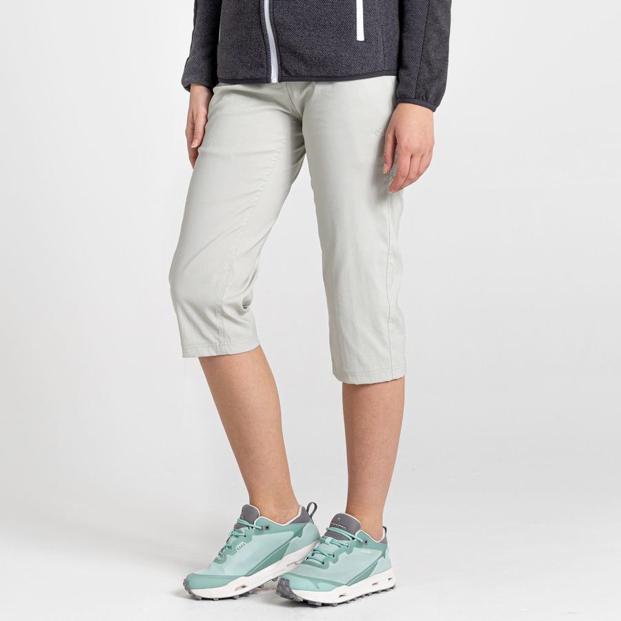 Grey Craghoppers Kiwi Pro II Crop Women's Trousers | SXO7472XP