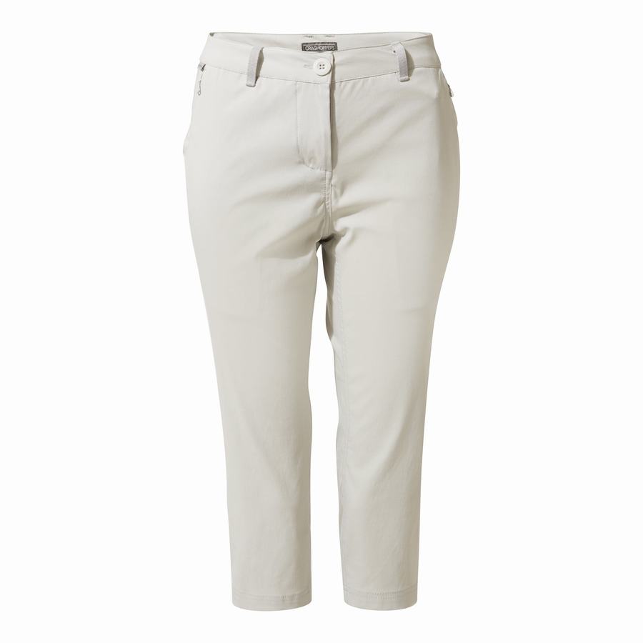 Grey Craghoppers Kiwi Pro II Crop Women's Trousers | SXO7472XP