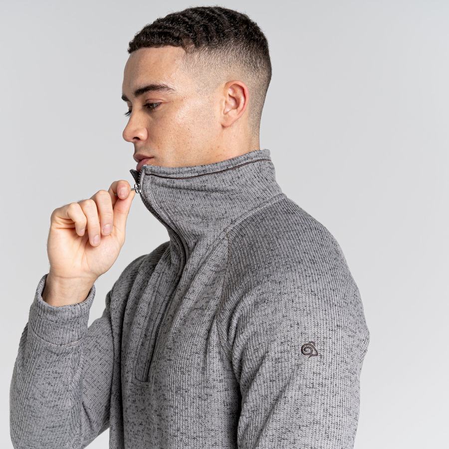 Grey Craghoppers Logan Half Zip Men's Sweaters | KVV2744ZV