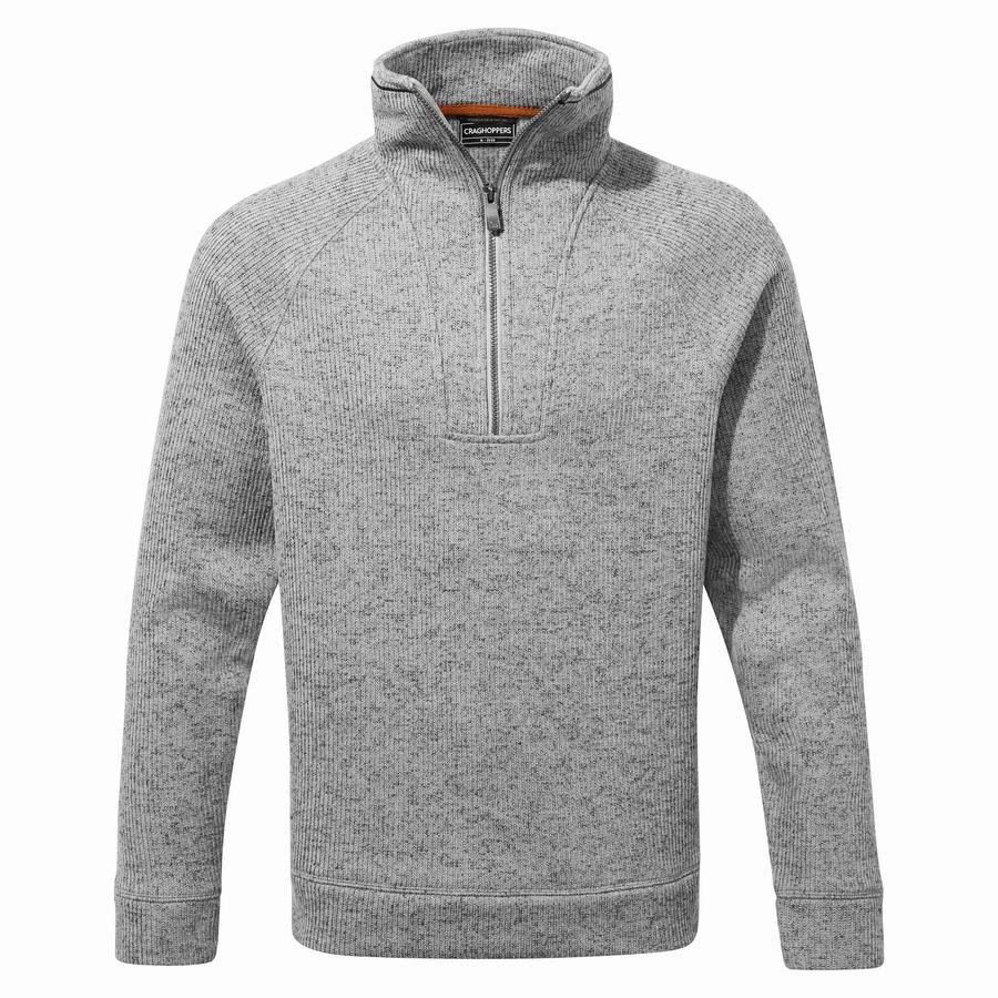 Grey Craghoppers Logan Half Zip Men's Sweaters | KVV2744ZV