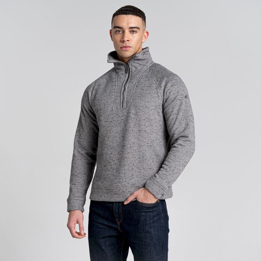 Grey Craghoppers Logan Half Zip Men's Sweaters | KVV2744ZV