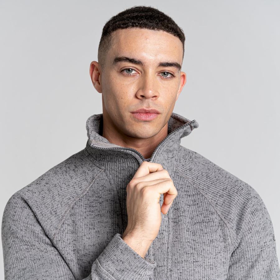 Grey Craghoppers Logan Half Zip Men's Sweaters | KVV2744ZV