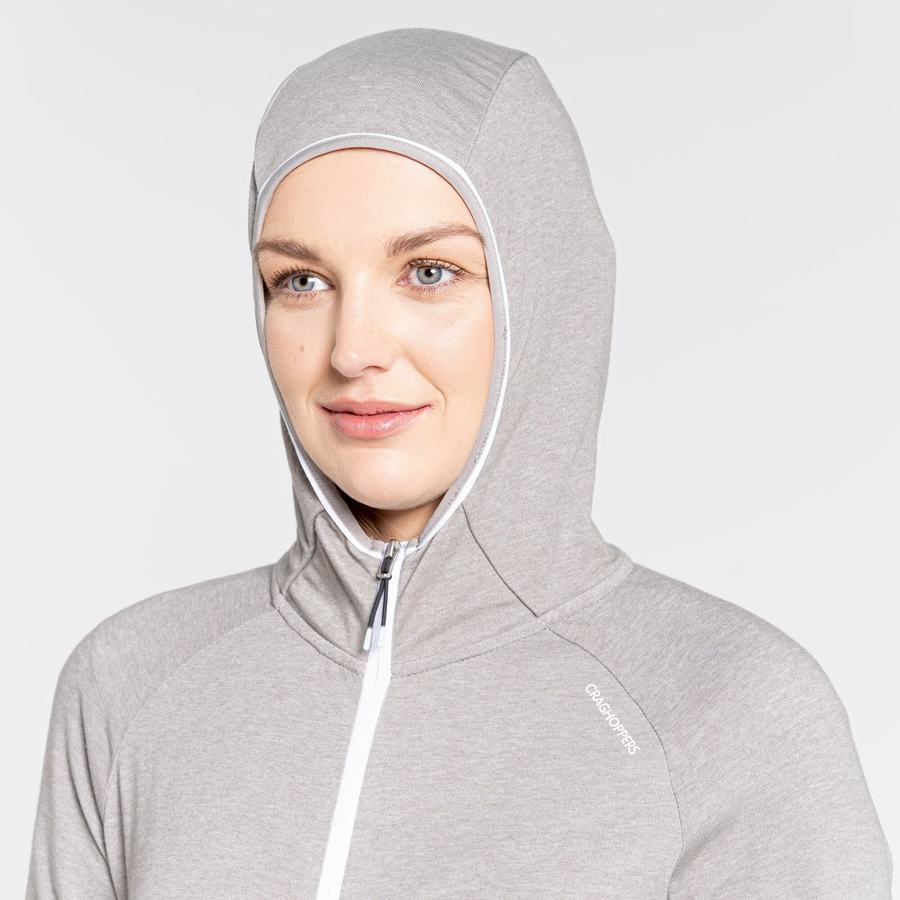 Grey Craghoppers NosiLife Milanta Hooded Women's T-Shirts | MQW8147HL