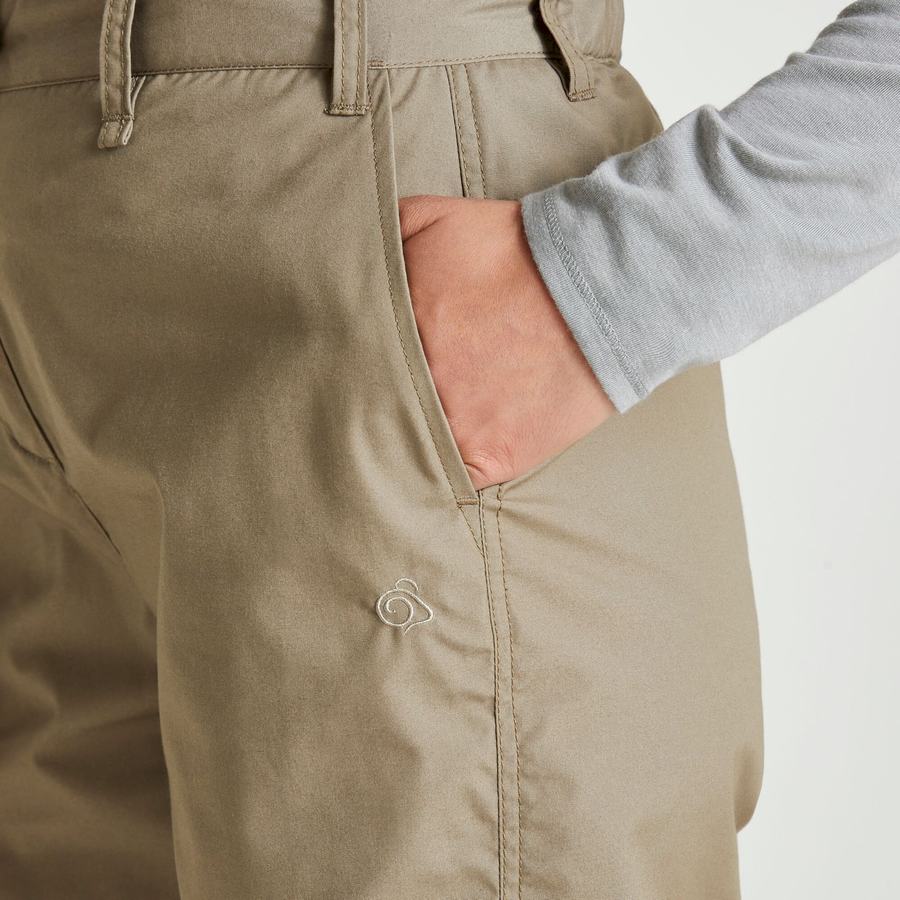 Khaki Craghoppers Expert Kiwi Women's Trousers | ARI6714XI