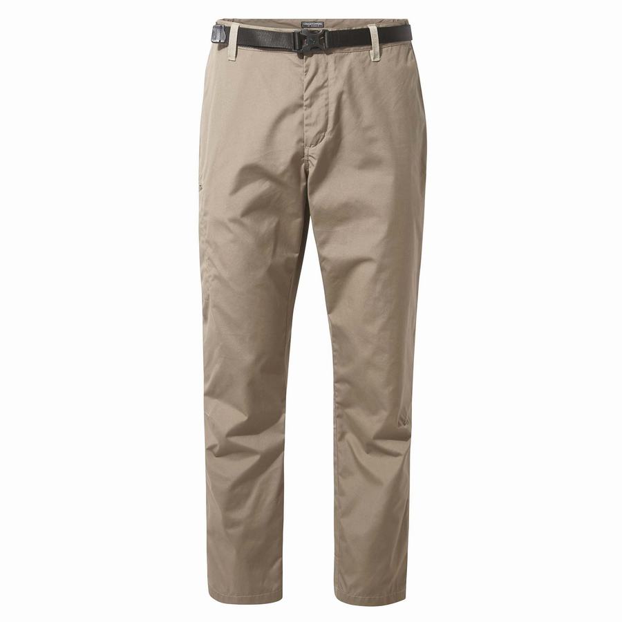 Khaki Craghoppers Kiwi Boulder Men's Trousers | QJI3647PJ