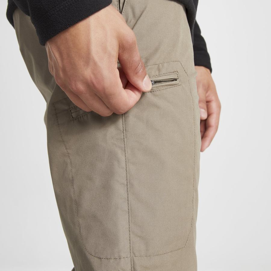 Khaki Craghoppers Kiwi Boulder Slim Men's Trousers | TBA501EO