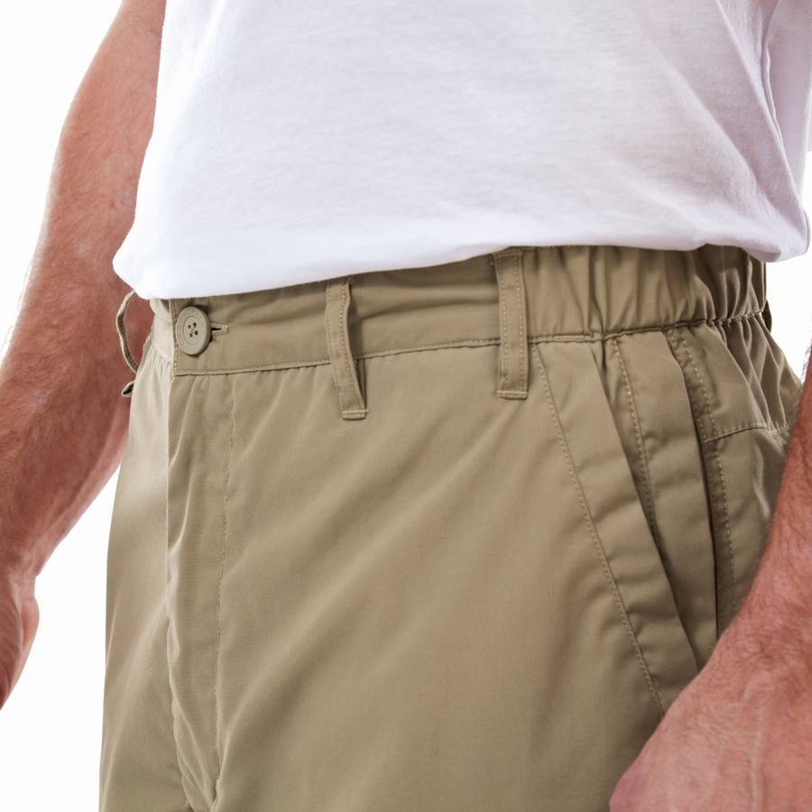 Khaki Craghoppers Kiwi Long Men's Shorts | QJU6087BT