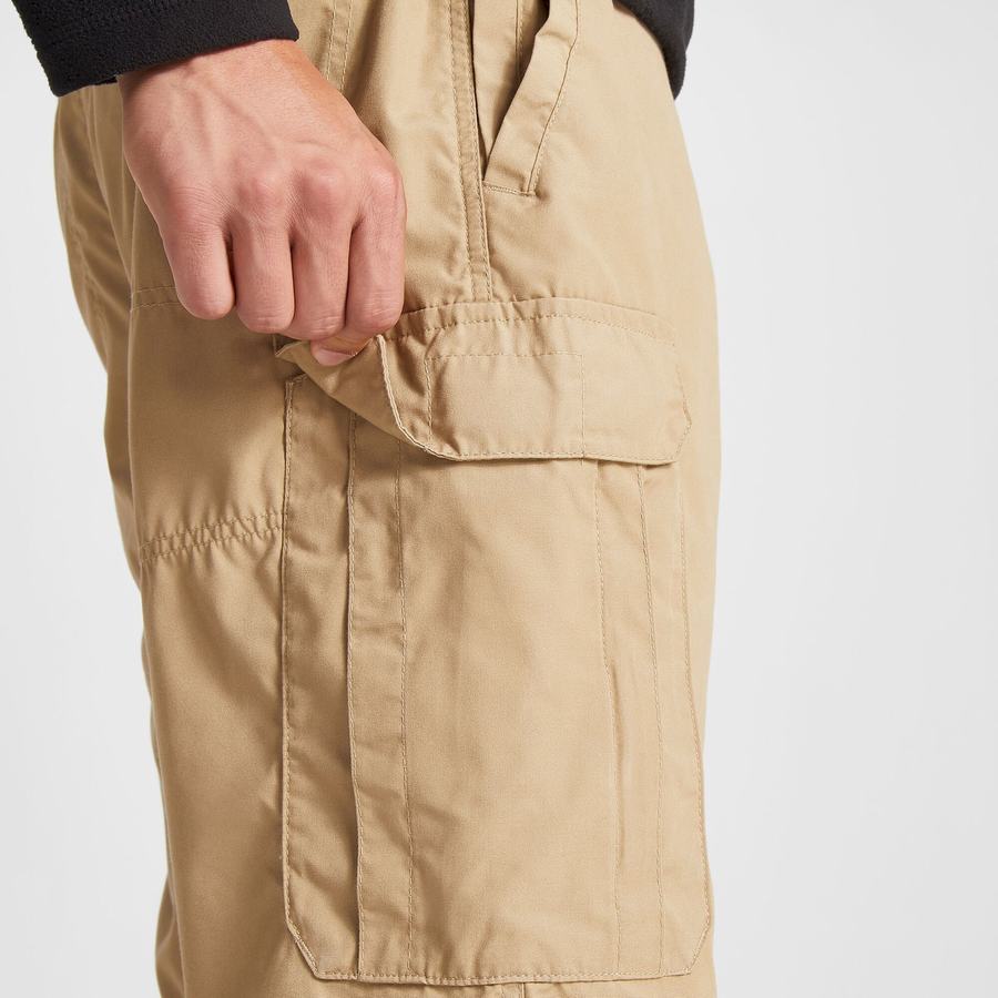 Khaki Craghoppers Kiwi Long Men's Shorts | QJU6087BT