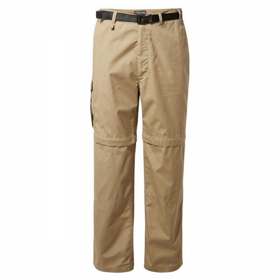 Khaki Craghoppers Kiwi Men's Trousers | ZWU1216MZ