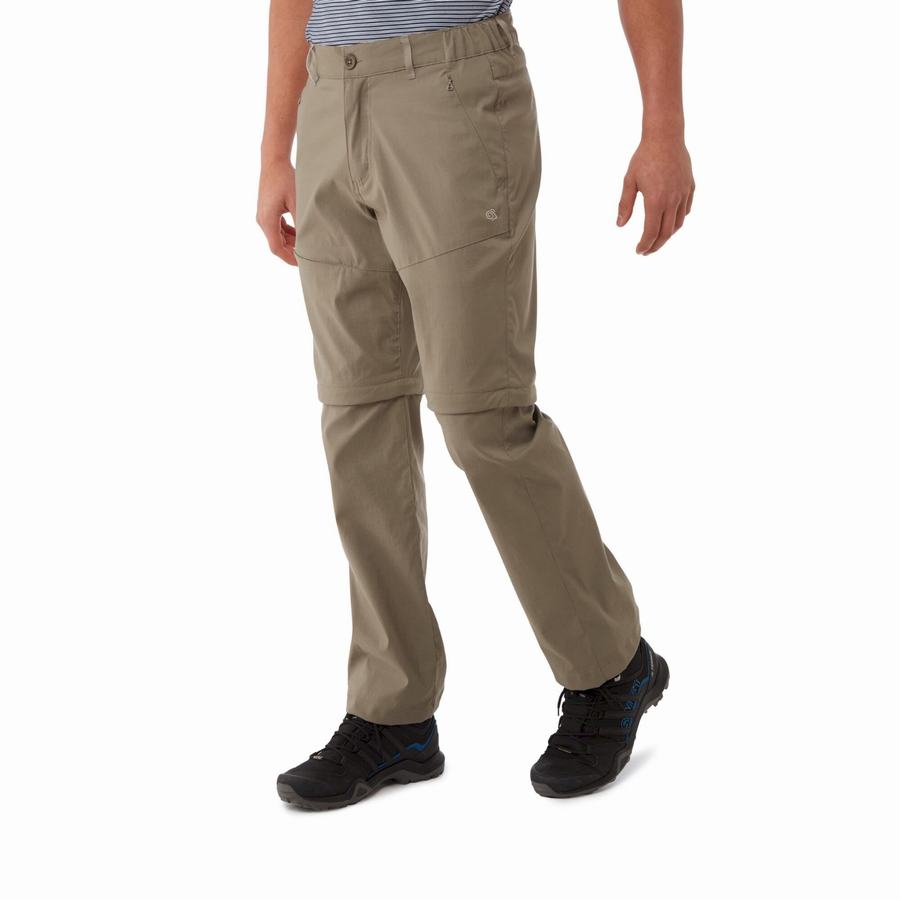 Khaki Craghoppers Kiwi Pro II Men's Trousers | GUT6355UD