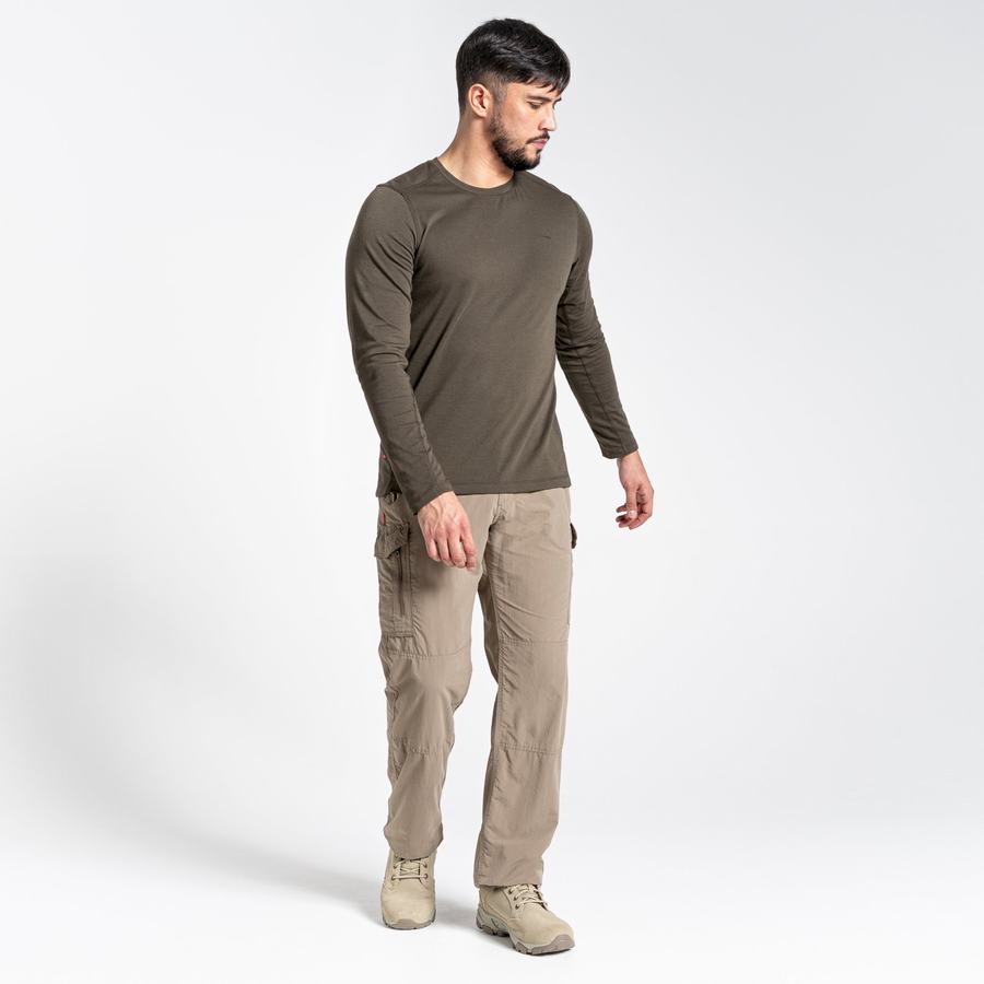 Khaki Craghoppers NosiLife Cargo II Men's Trousers | JAD2316DD