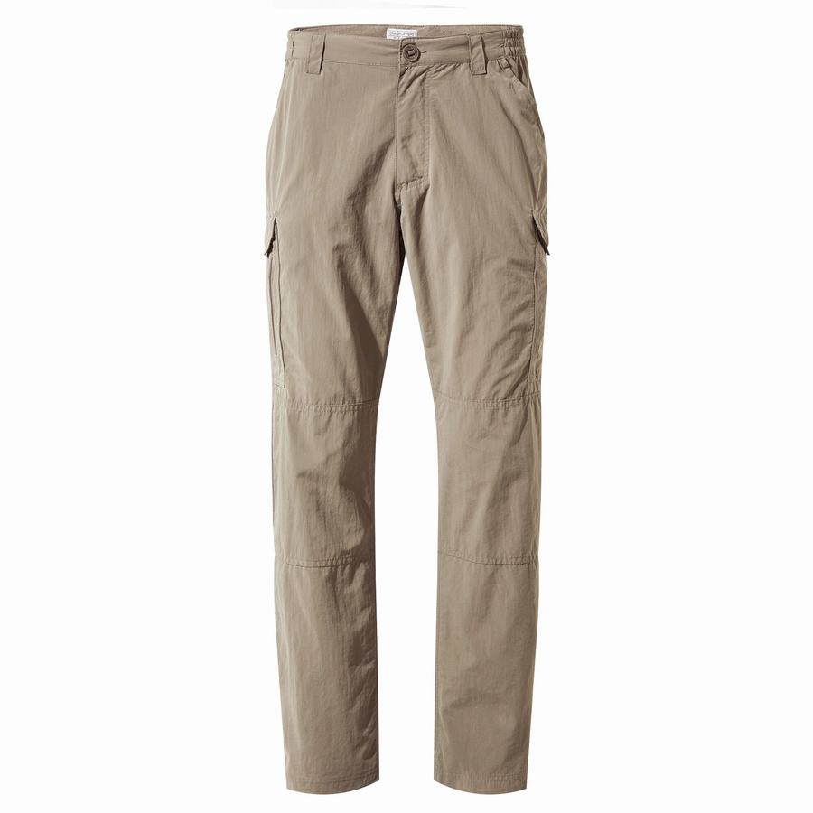 Khaki Craghoppers NosiLife Cargo II Men's Trousers | JAD2316DD