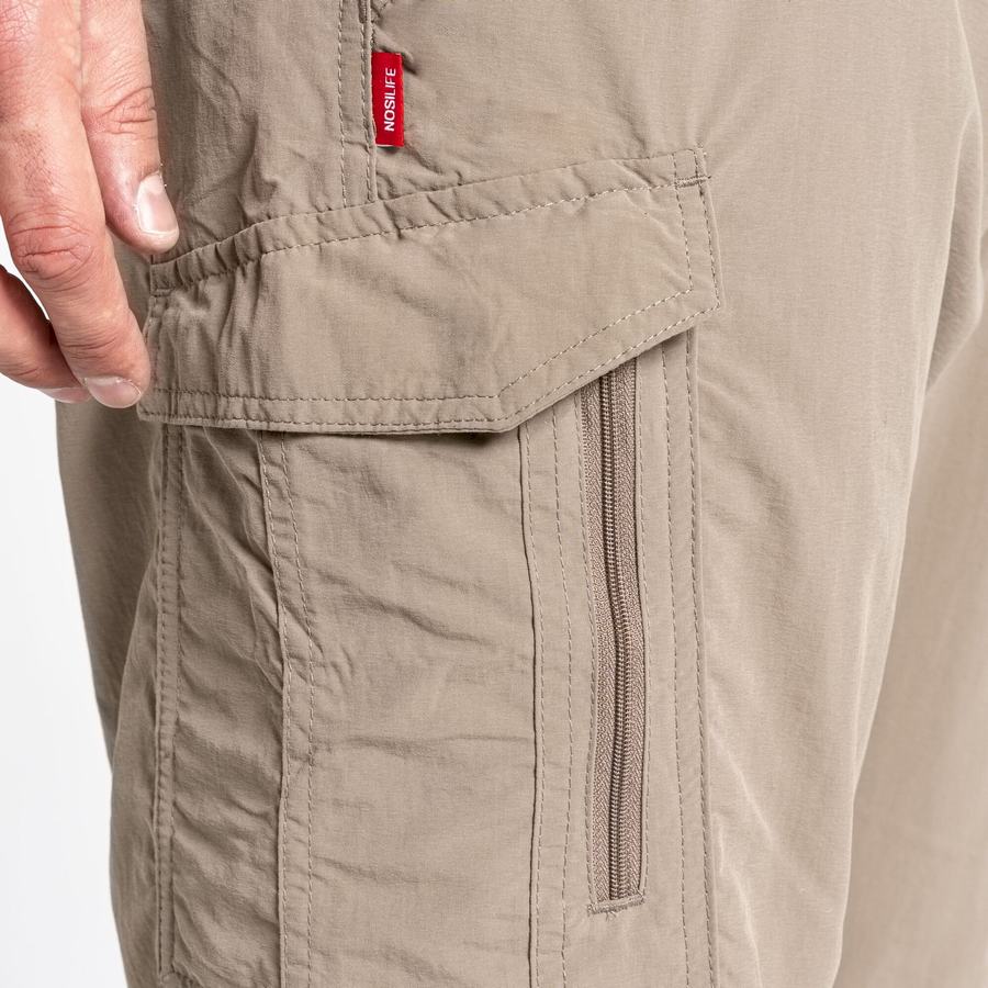 Khaki Craghoppers NosiLife Cargo II Men's Trousers | JAD2316DD